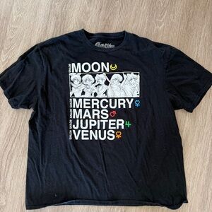 Sailor Moon planets graphic black t-shirt 2XL